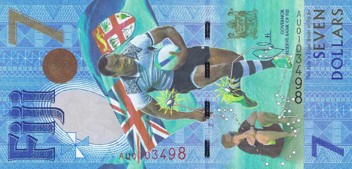 Front of Fiji p120a: 7 Dollars from 2017