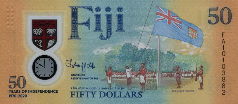 Front of Fiji p121a: 50 Dollars from 2020