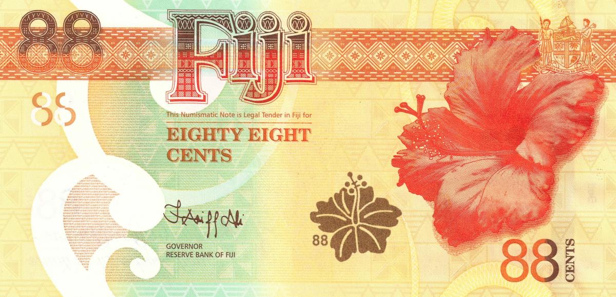 Back of Fiji p123: 88 Cents from 2022