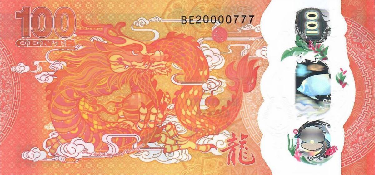 Back of Fiji p124: 100 Cents from 2023
