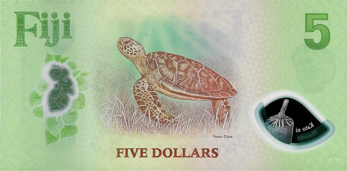 Back of Fiji p125a: 5 Dollars from 2025