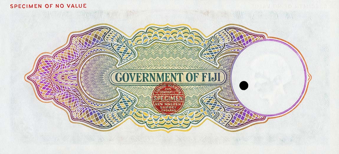 Back of Fiji p34s: 5 Pounds from 1934