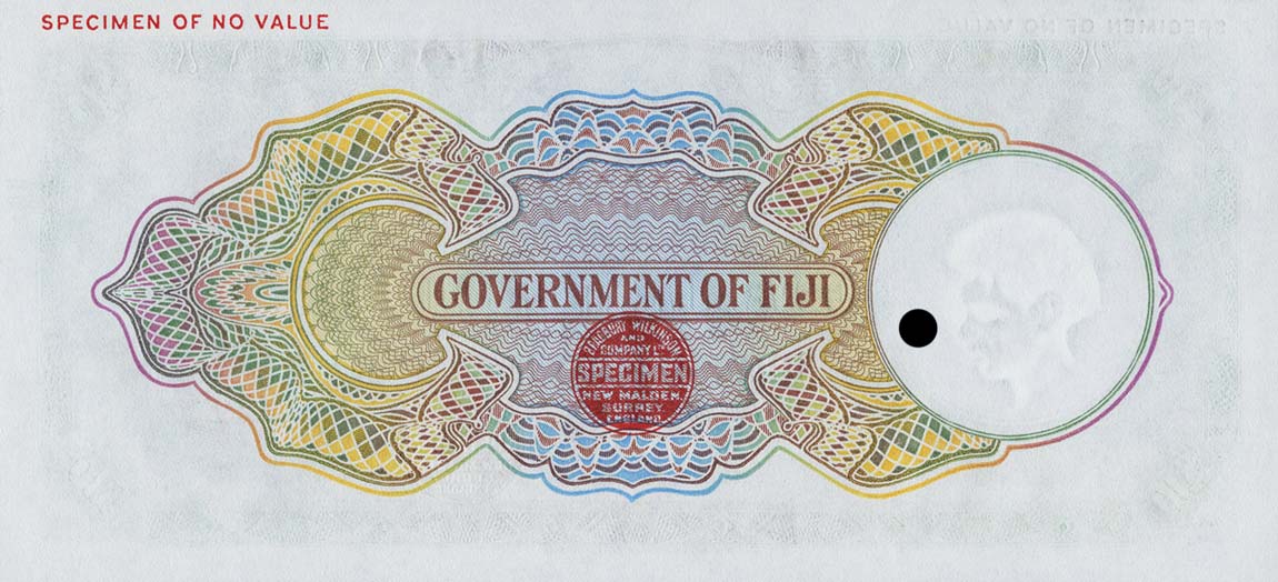 Back of Fiji p35cs: 10 Pounds from 1934