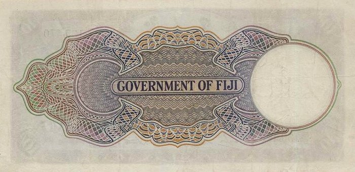 Back of Fiji p38k: 10 Shillings from 1951