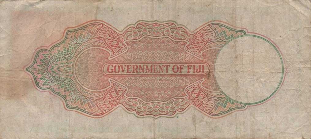 Back of Fiji p40d: 1 Pound from 1949
