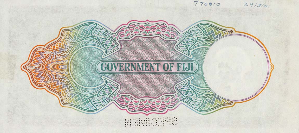 Back of Fiji p41s: 5 Pounds from 1941