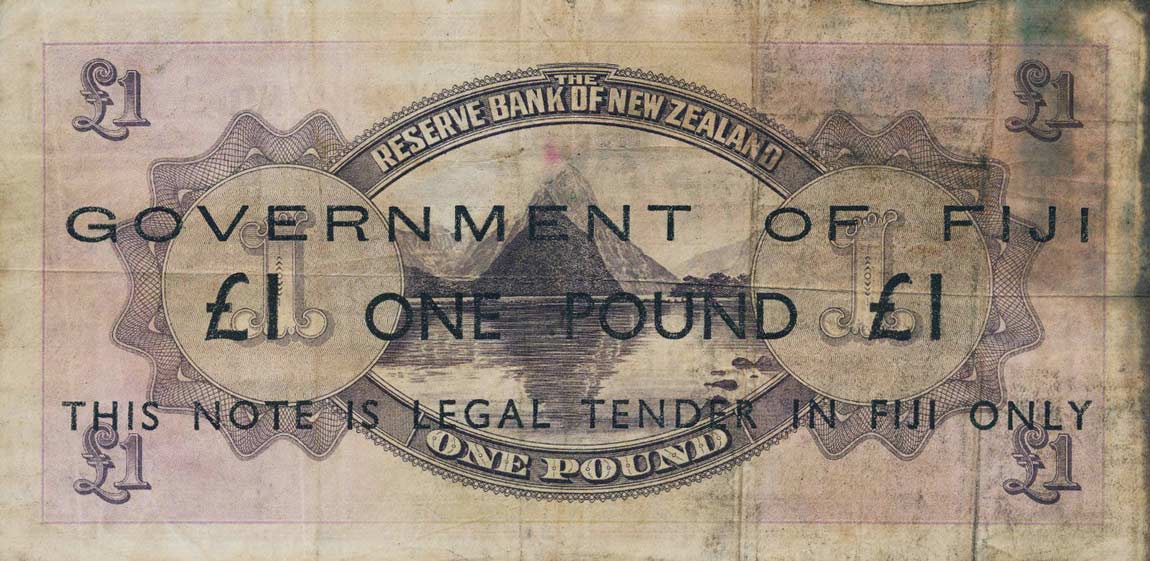 Back of Fiji p45a: 1 Pound from 1942