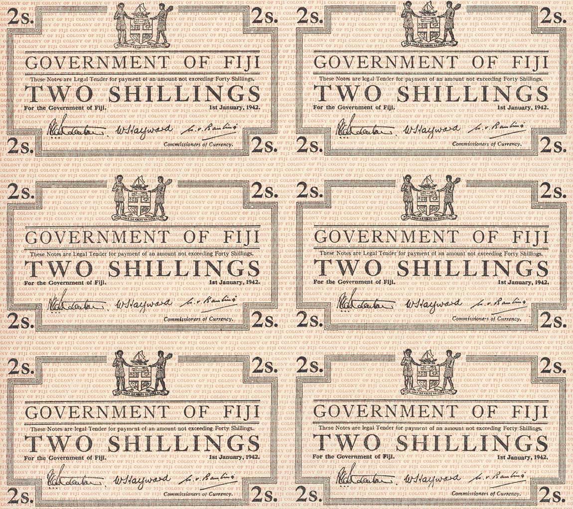 Front of Fiji p50r2: 2 Shillings from 1942