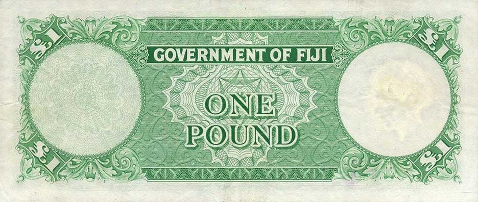 Back of Fiji p53e: 1 Pound from 1962