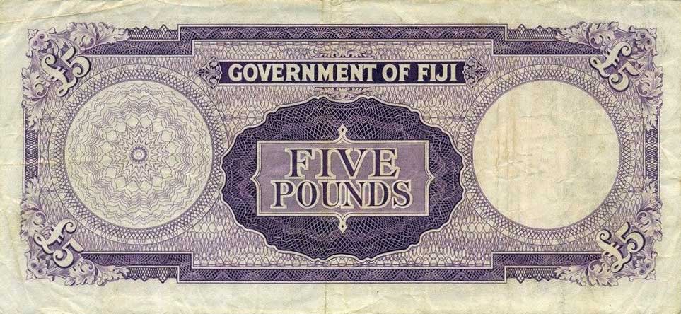 Back of Fiji p54f: 5 Pounds from 1967