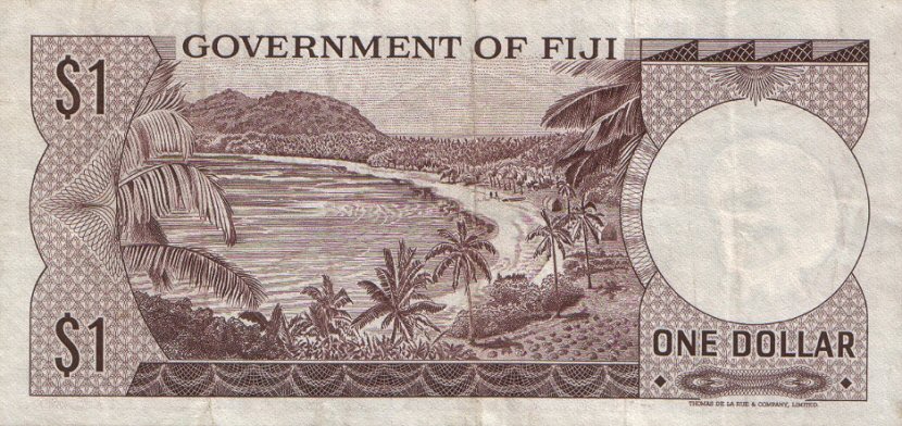 Back of Fiji p59a: 1 Dollar from 1968