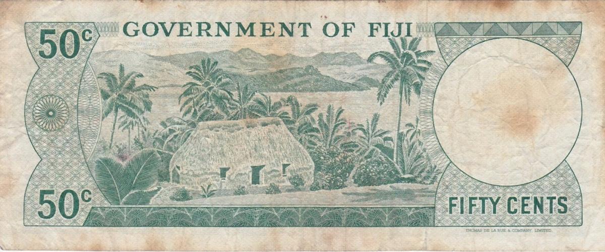 Back of Fiji p64br: 50 Cents from 1971