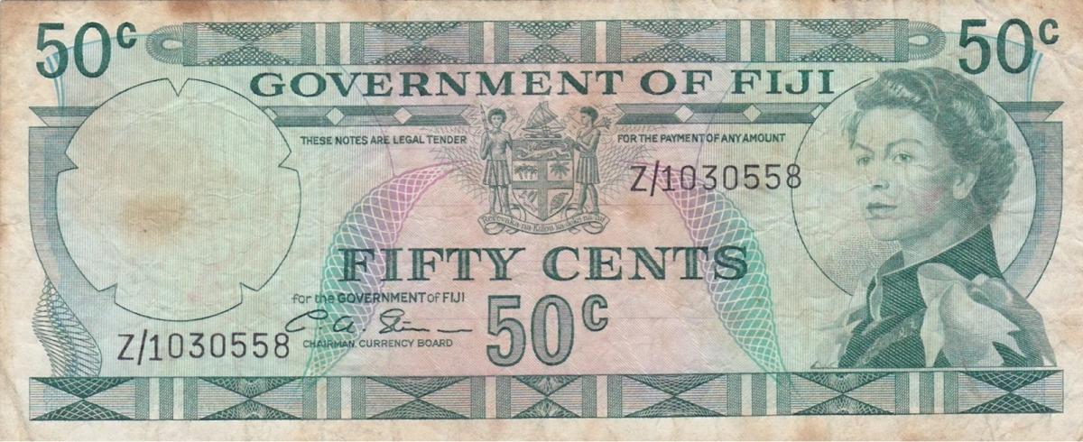 Front of Fiji p64br: 50 Cents from 1971