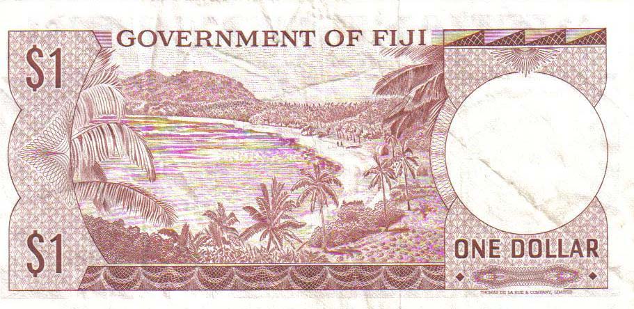 Back of Fiji p65b: 1 Dollar from 1971