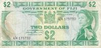 Gallery image for Fiji p66a: 2 Dollars from 1971