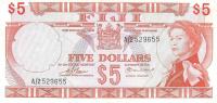 p73b from Fiji: 5 Dollars from 1974