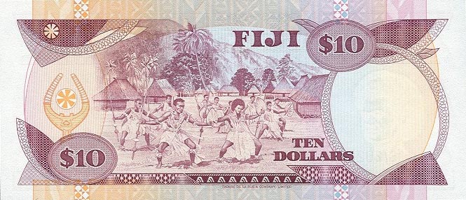 Back of Fiji p79a: 10 Dollars from 1980