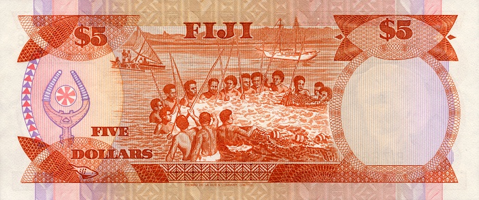 Back of Fiji p83a: 5 Dollars from 1986