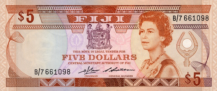 Front of Fiji p83a: 5 Dollars from 1986