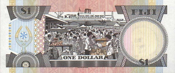 Back of Fiji p86a: 1 Dollar from 1987