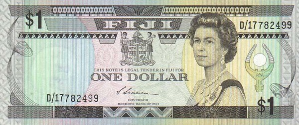 Front of Fiji p86a: 1 Dollar from 1987