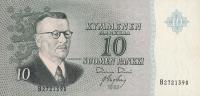 p100a from Finland: 10 Markkaa from 1963