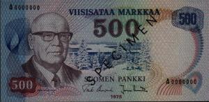 p110s from Finland: 500 Markkaa from 1975