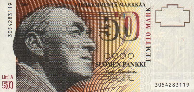 Front of Finland p118: 50 Markkaa from 1986