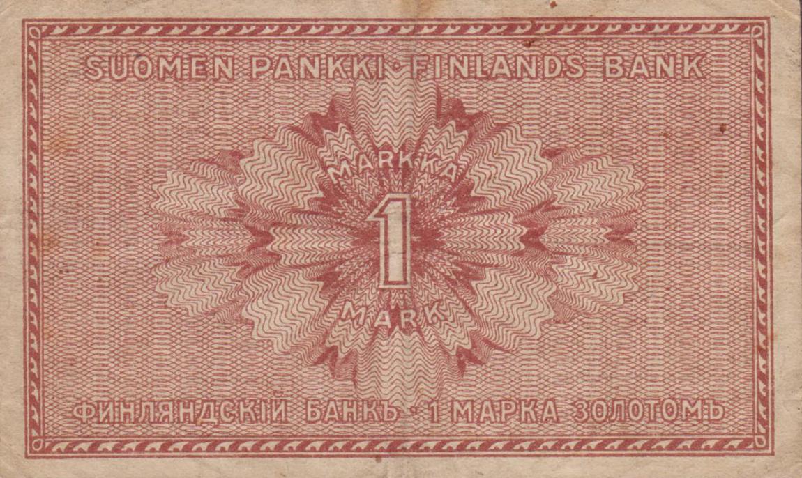 Back of Finland p16a: 1 Markkaa from 1915