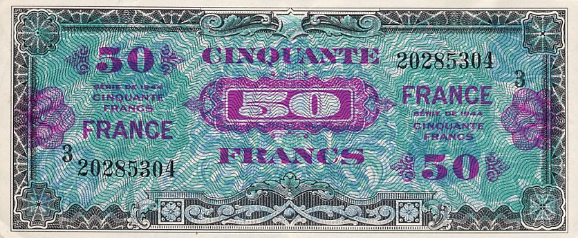 Front of France p122c: 50 Francs from 1944
