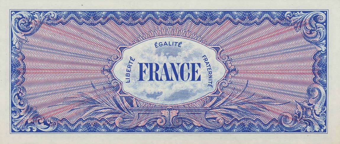 Back of France p125c: 1000 Francs from 1944