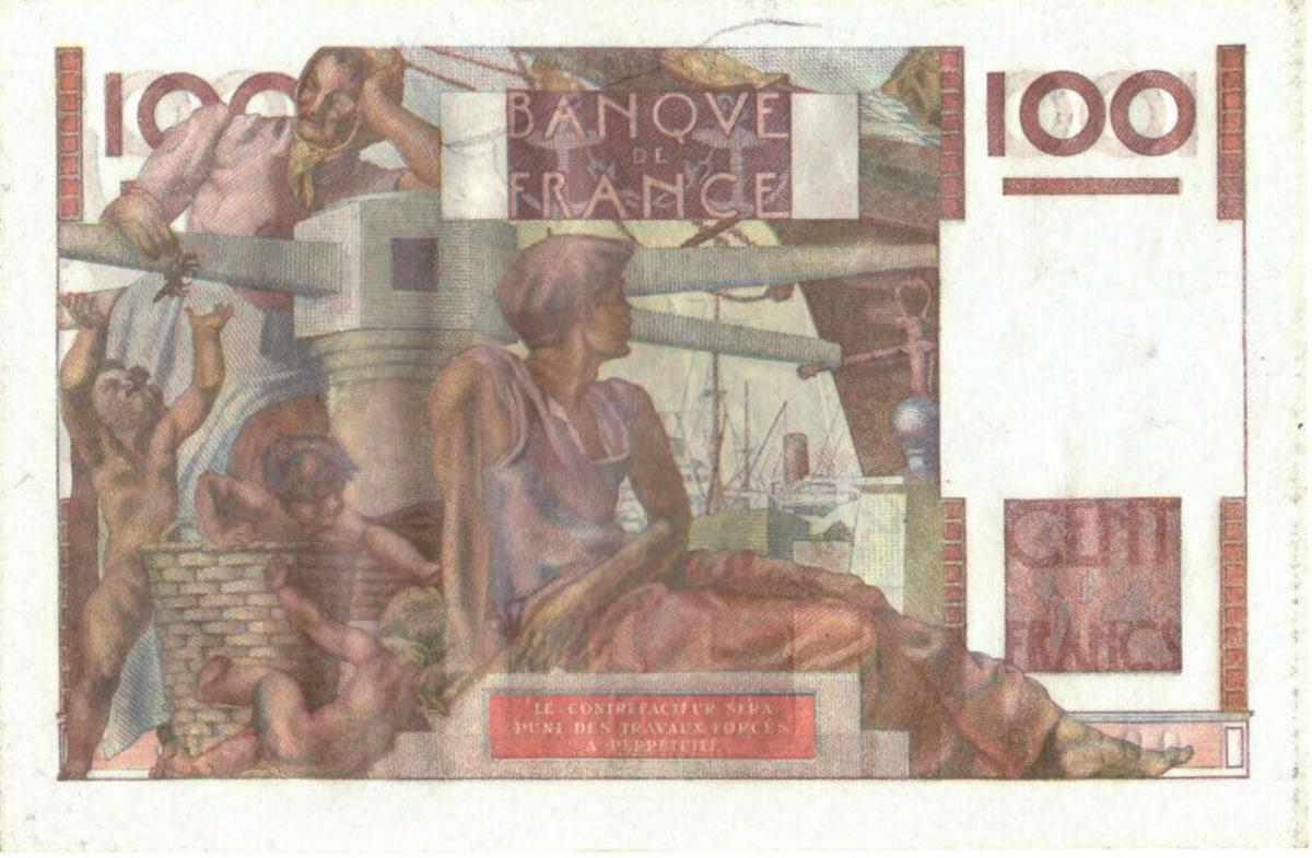 Back of France p128f: 100 Francs from 1952