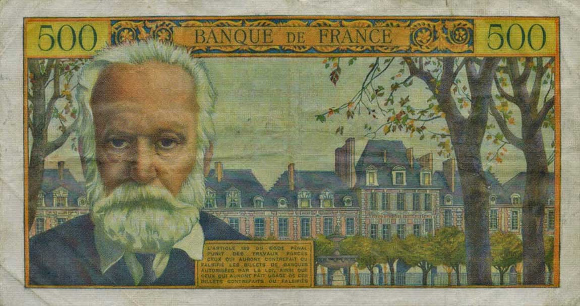 Back of France p137a: 5 Nouveaux Francs from 1958
