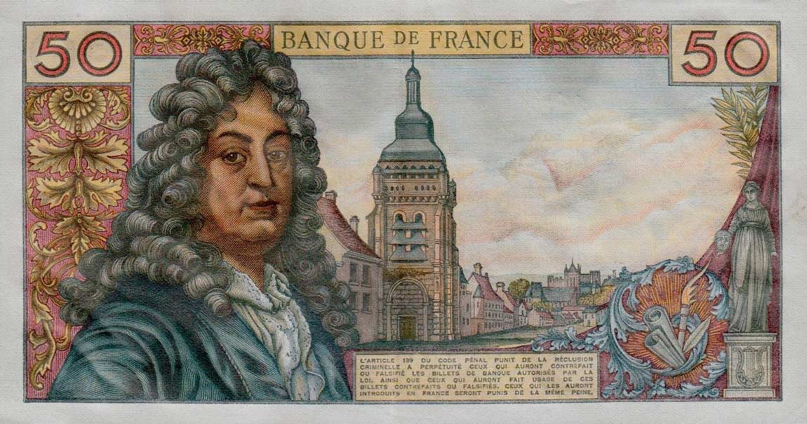 Back of France p148f: 50 Francs from 1976