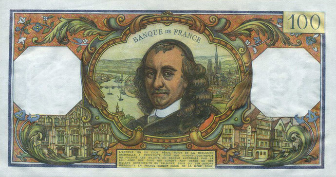 Back of France p149f: 100 Francs from 1976