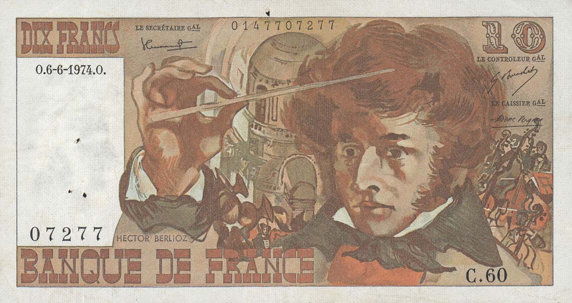 Front of France p150a: 10 Francs from 1972