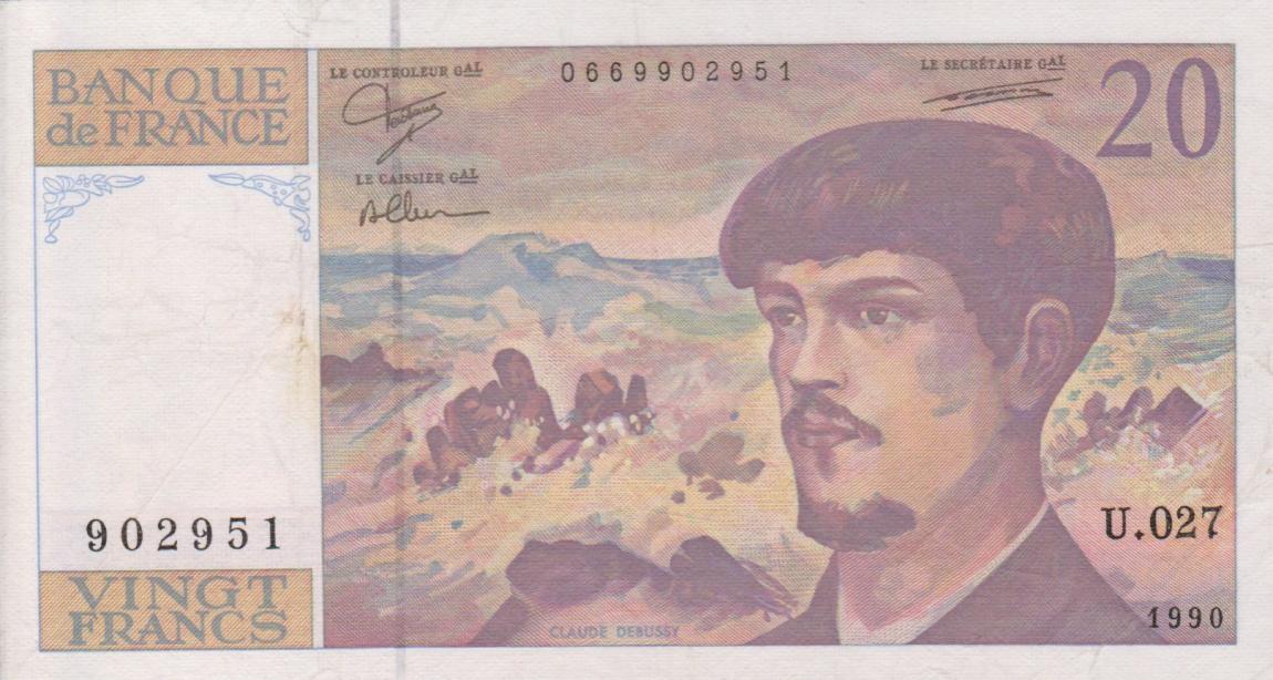 Front of France p151d: 20 Francs from 1990