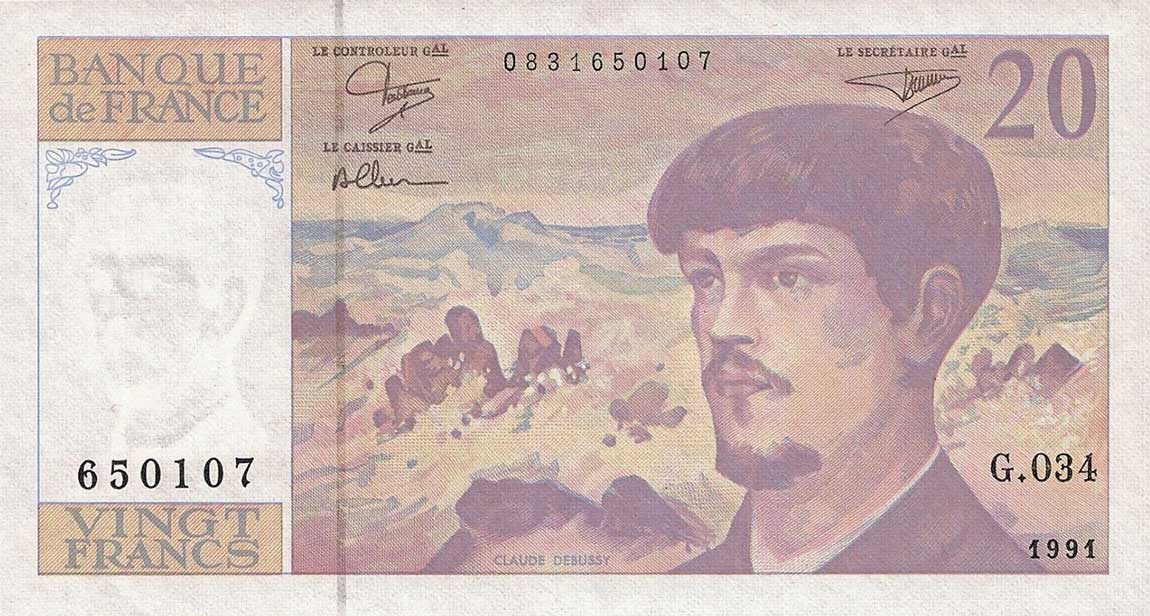 Front of France p151e: 20 Francs from 1991