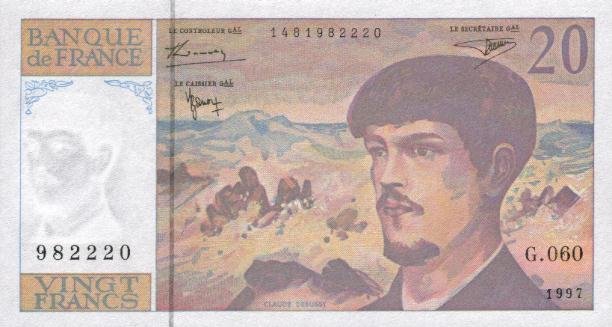 Front of France p151i: 20 Francs from 1997
