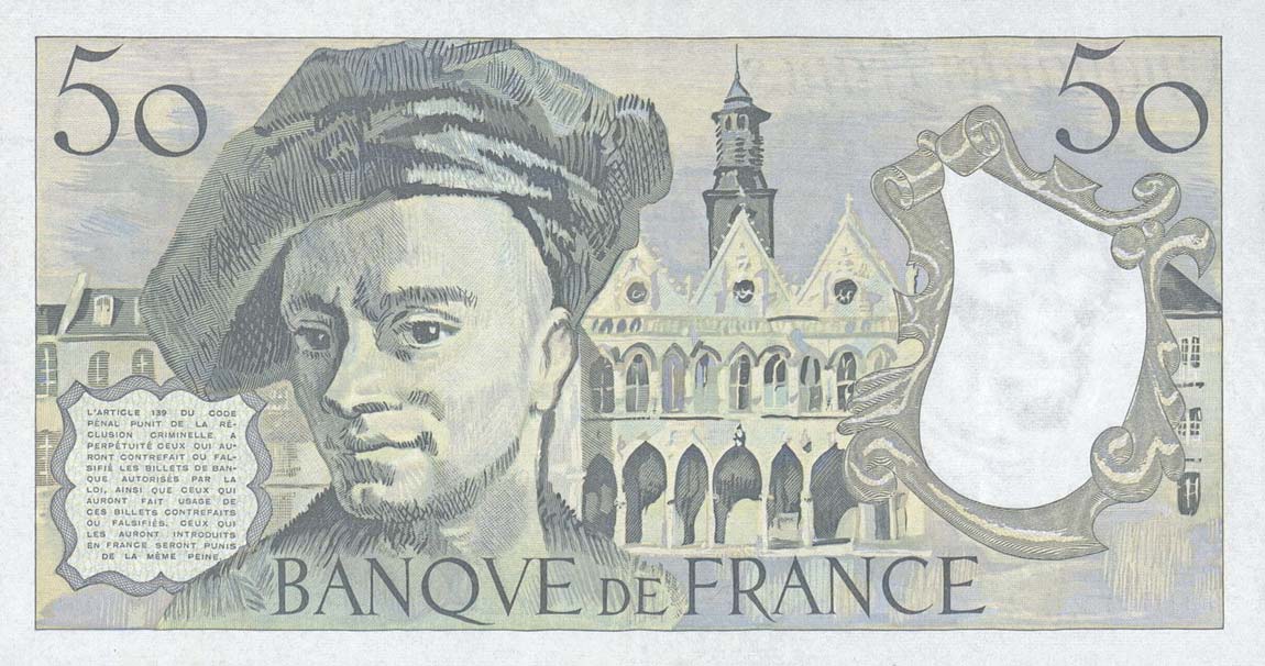 Back of France p152c: 50 Francs from 1987