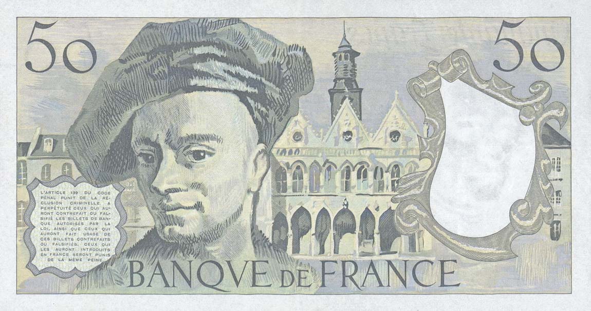 Back of France p152c: 50 Francs from 1987