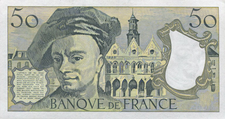 Back of France p152e: 50 Francs from 1990