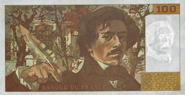 Back of France p154f: 100 Francs from 1991