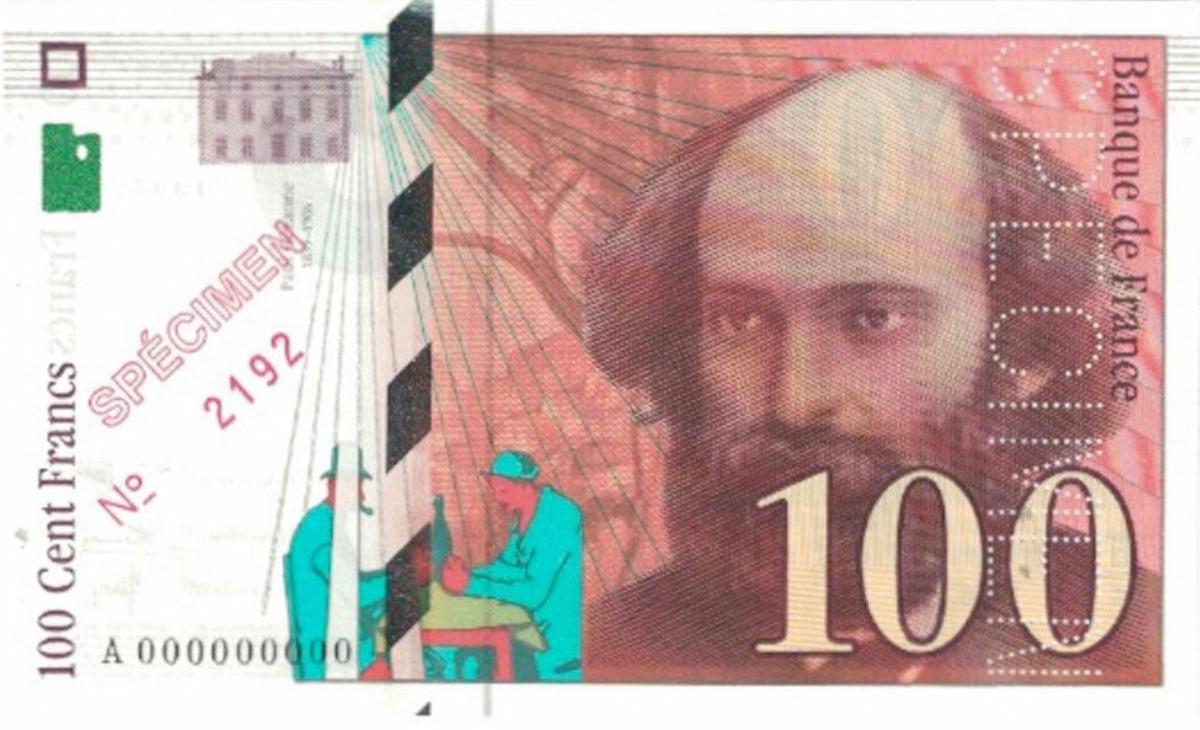 Front of France p158s: 100 Francs from 1997