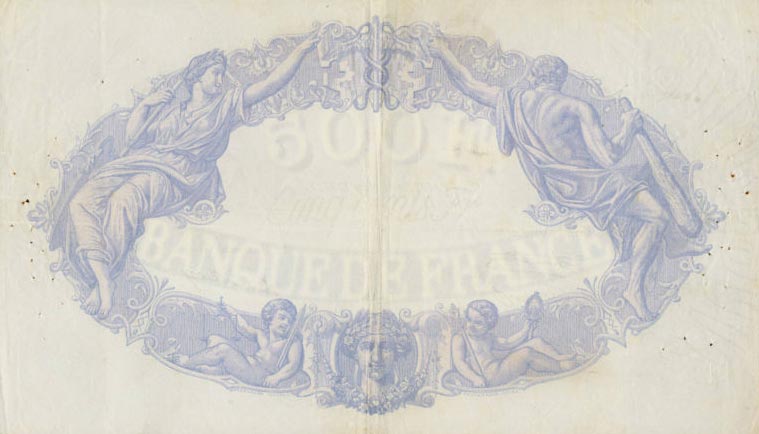 Back of France p66m: 500 Francs from 1933