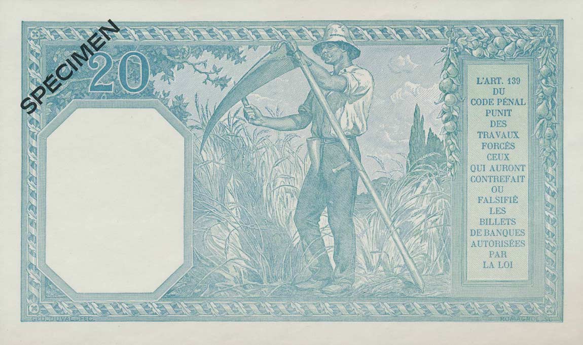 Back of France p74s: 20 Francs from 1916
