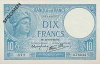 Gallery image for France p84s: 10 Francs