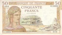 Gallery image for France p85b: 50 Francs from 1937