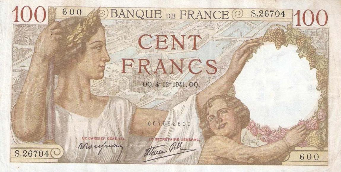 Front of France p94: 100 Francs from 1939