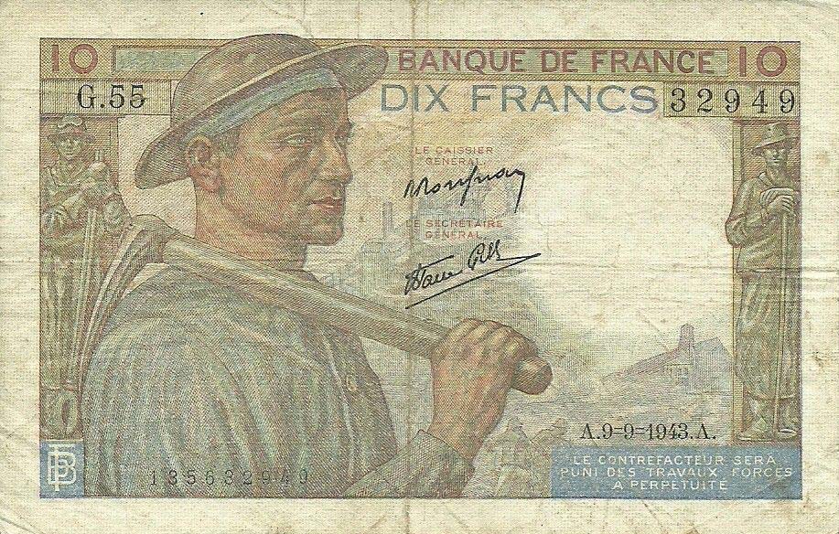 Front of France p99d: 10 Francs from 1942